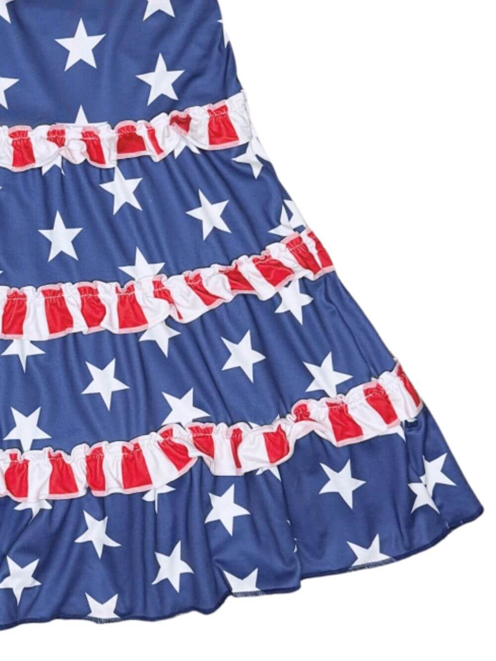 Stars & Stripes Ruffle Tiered Girls Dress