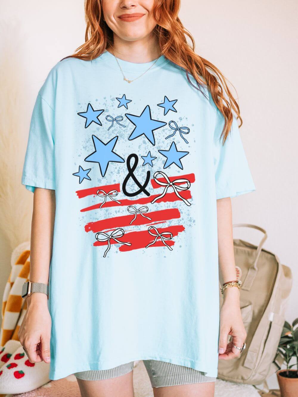 American Stars & Stripes T-Shirt Patriotic July 4th Graphic Tee