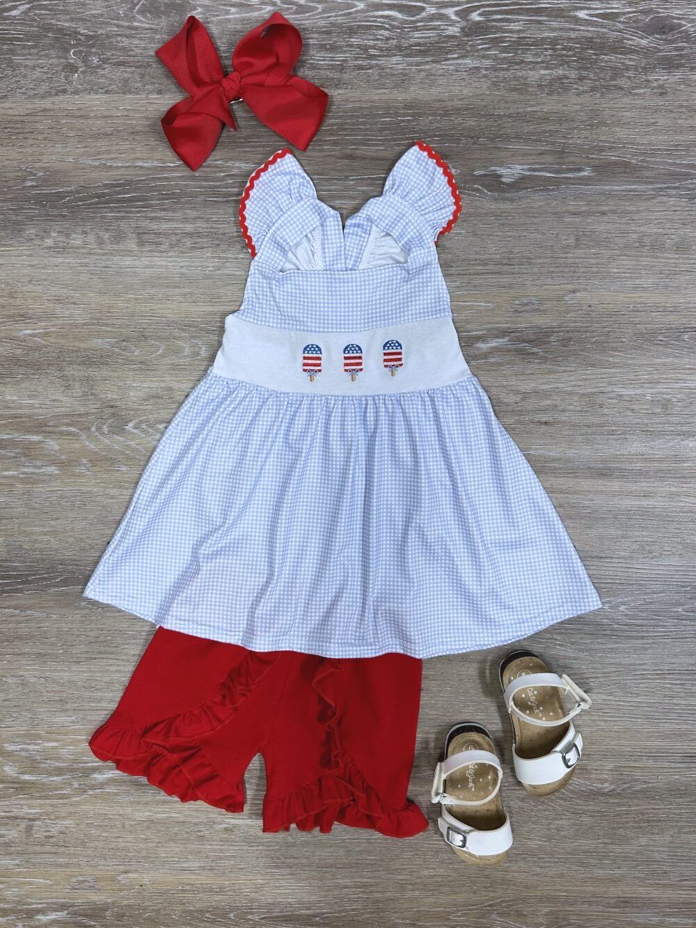 Summer Chillin' Girls Patriotic Popsicle Girls Shorts Outfit - Sydney So Sweet