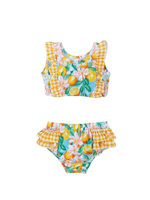 Summer Sweet Girls Gingham Plaid Ruffle 2 Piece Swimsuit - Sydney So Sweet