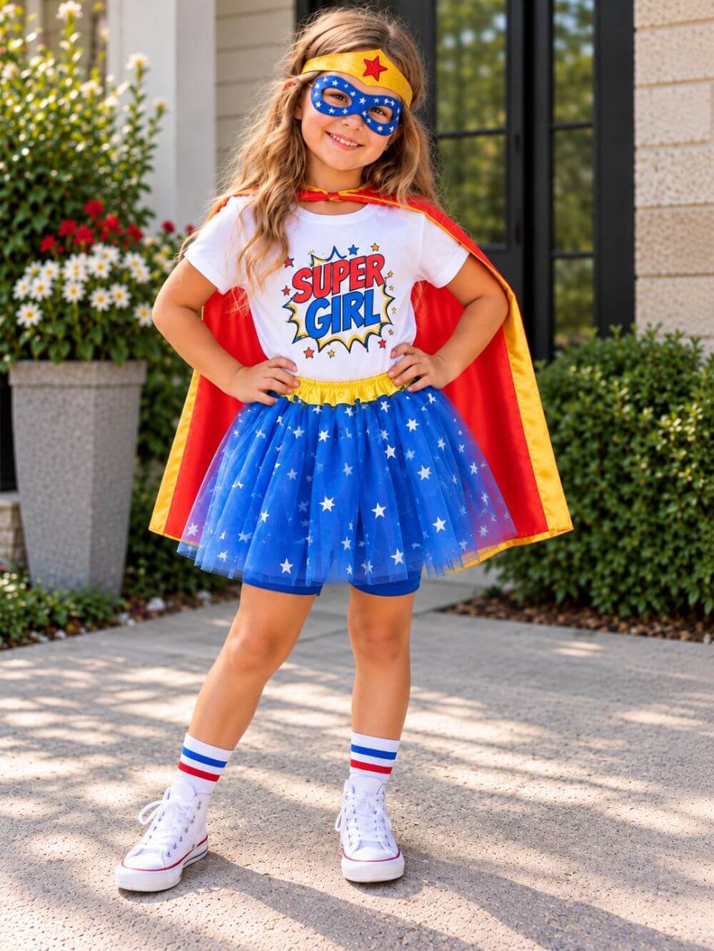 Super Girl Kids T-Shirt Colorful Comic Style Shirt for Girls, Superhero Birthday Gift