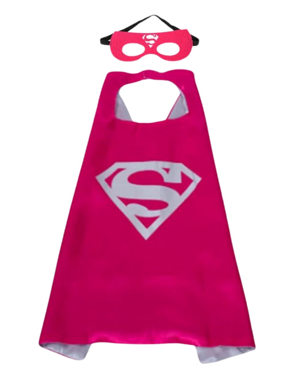 Hot Pink & Silver Superhero Cape & Mask Costume Dress Up Cosplay Set - Kids & Adults - Sydney So Sweet