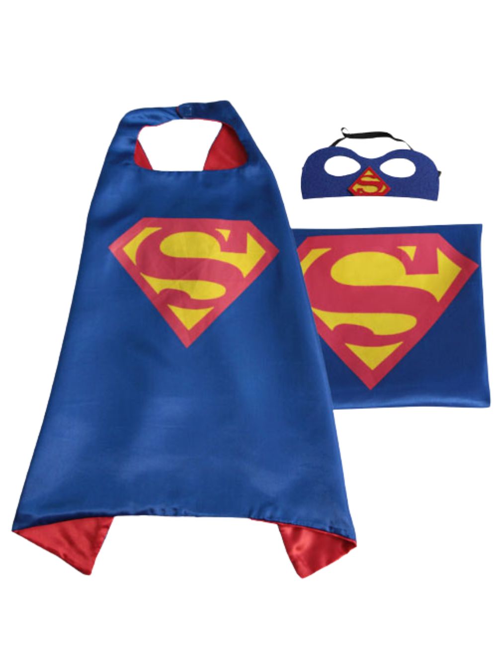 Red and Blue Superhero Cape & Mask Costume Dress Up Cosplay Set - Kids & Adults - Sydney So Sweet
