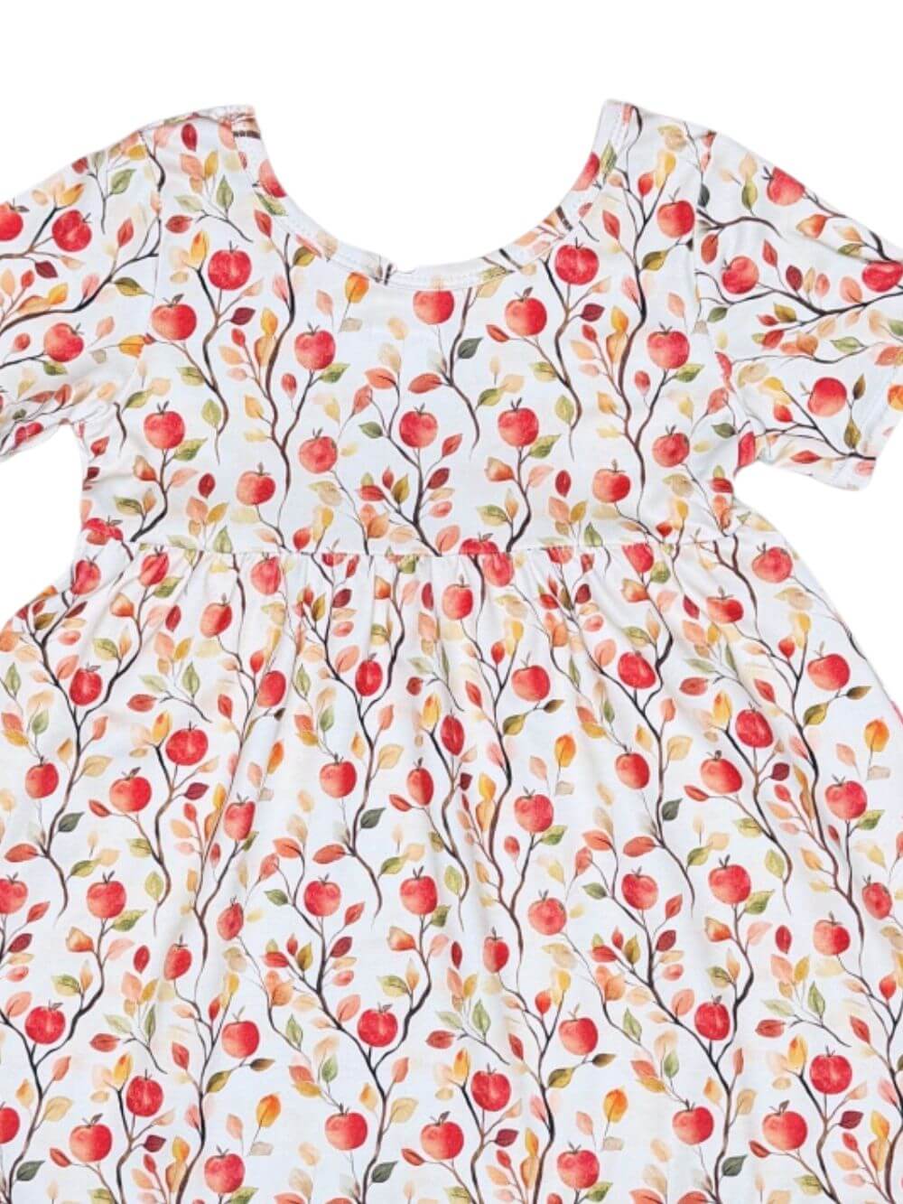 Sweet Apple Harvest Girls Back to School Scalloped Dress