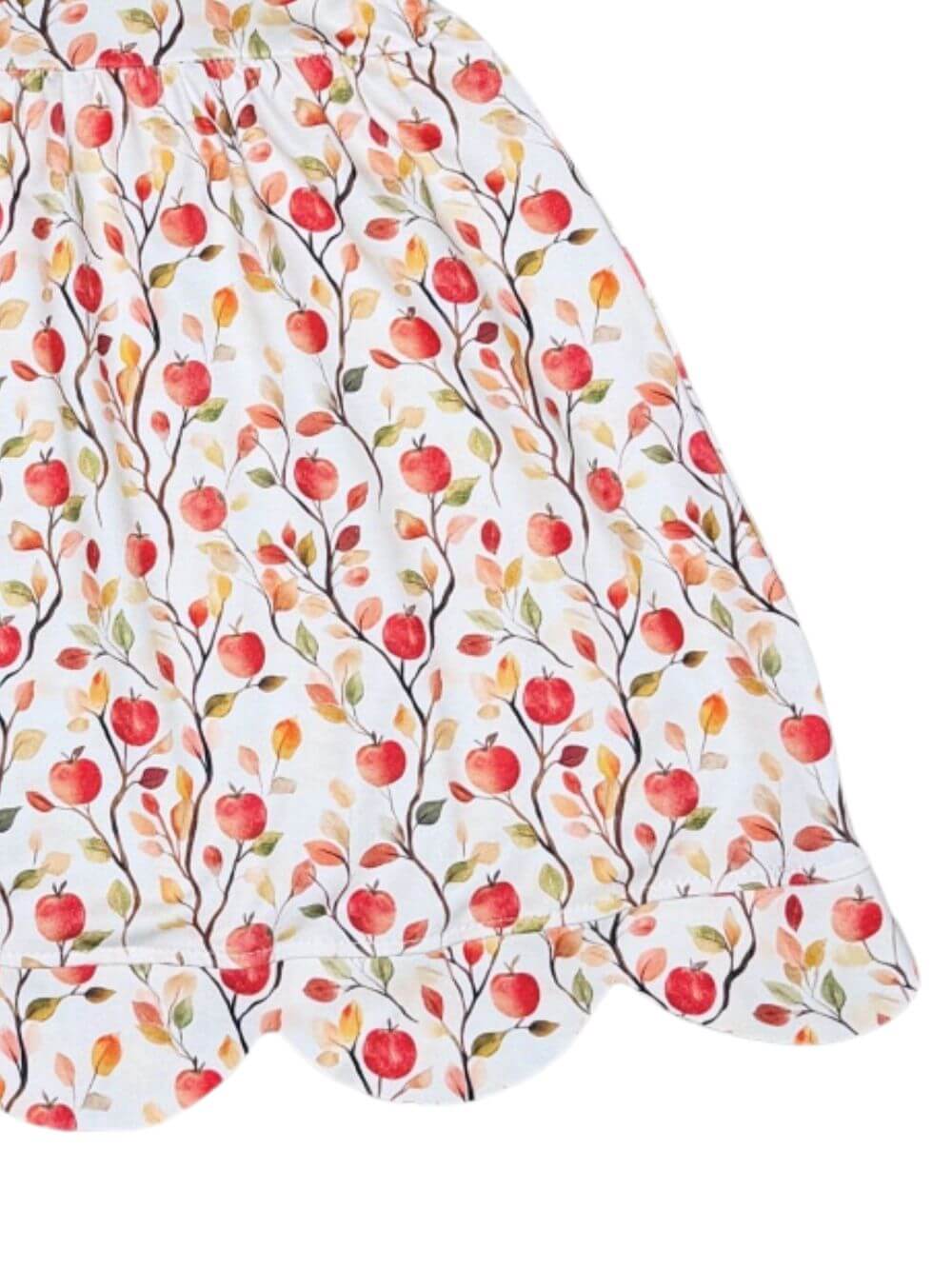 Sweet Apple Harvest Girls Back to School Scalloped Dress