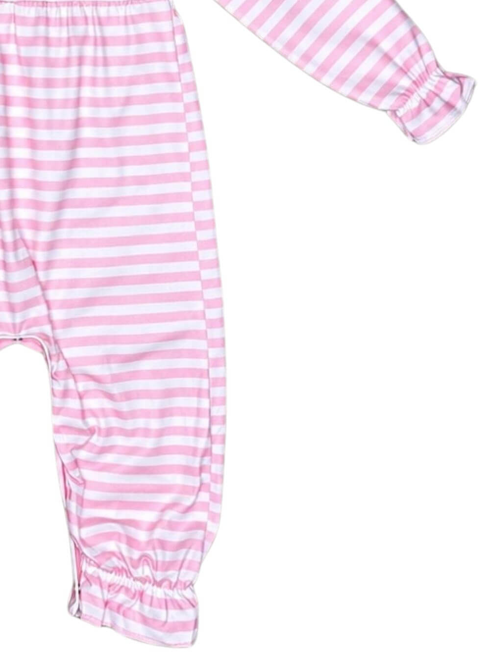 Sweet Candy Cane Girls Pink Stripe Christmas Baby Romper