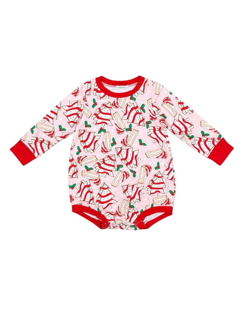 Sweet Christmas Tree Cakes Baby Bubble Romper