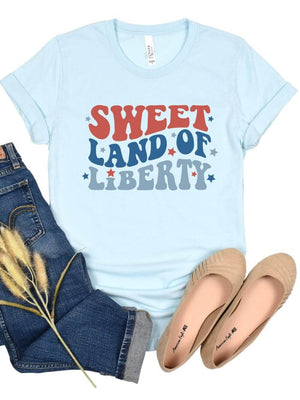 Sweet Land of Liberty 4th of July Patriotic T-Shirt - Sydney So Sweet