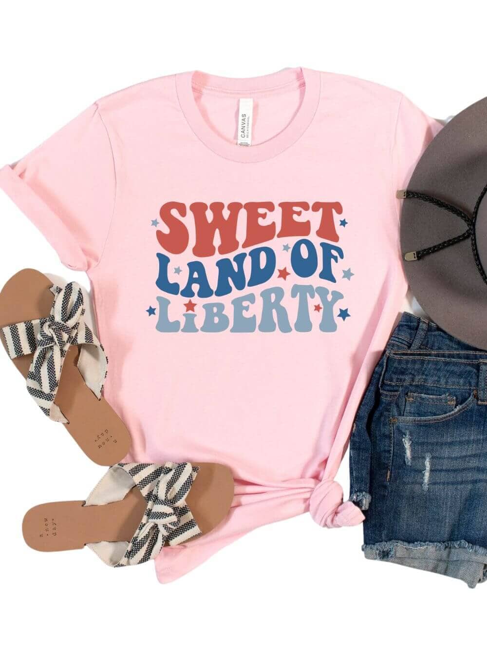 Sweet Land of Liberty 4th of July Patriotic T-Shirt - Sydney So Sweet