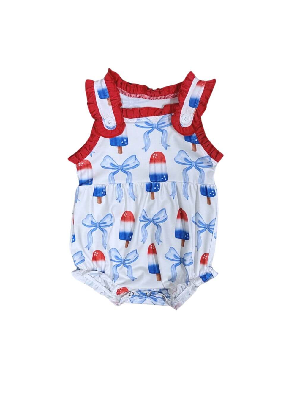 Sweet Land of Liberty Girls Popsicles & Bows Baby Romper - Sydney So Sweet