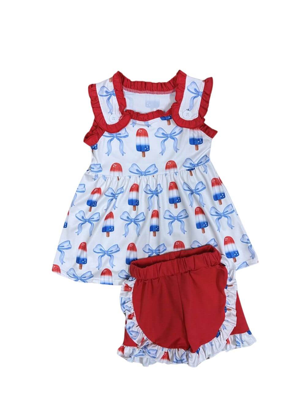 Sweet Land of Liberty Girls Popsicles & Bows Shorts Set - Sydney So Sweet