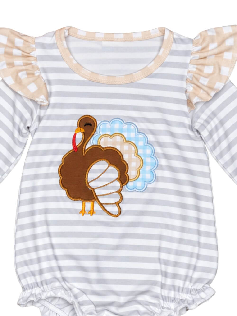 Sweet Little Turkey Girls Baby Bubble Romper