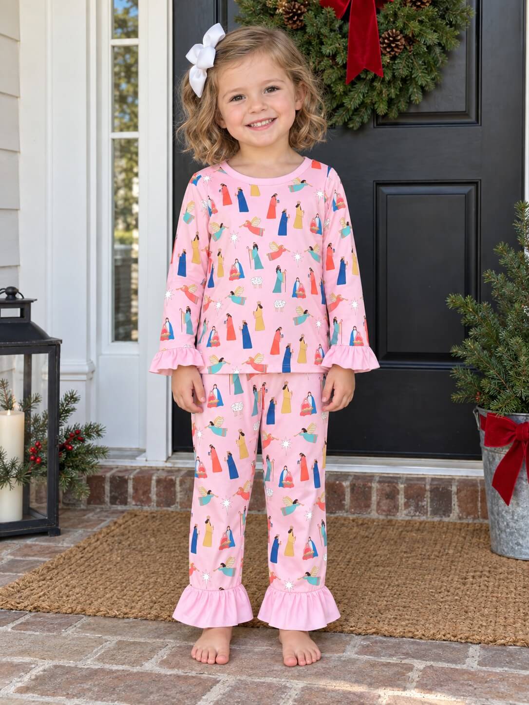 Sweet Nativity Girls Christmas Lounge Set