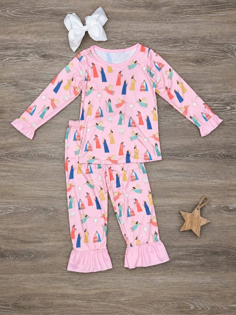 Sweet Nativity Girls Christmas Lounge Set