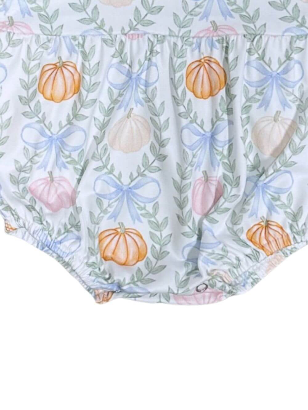 Sweet Pumpkin Blue Girls Puff Sleeve Baby Romper - Sydney So Sweet