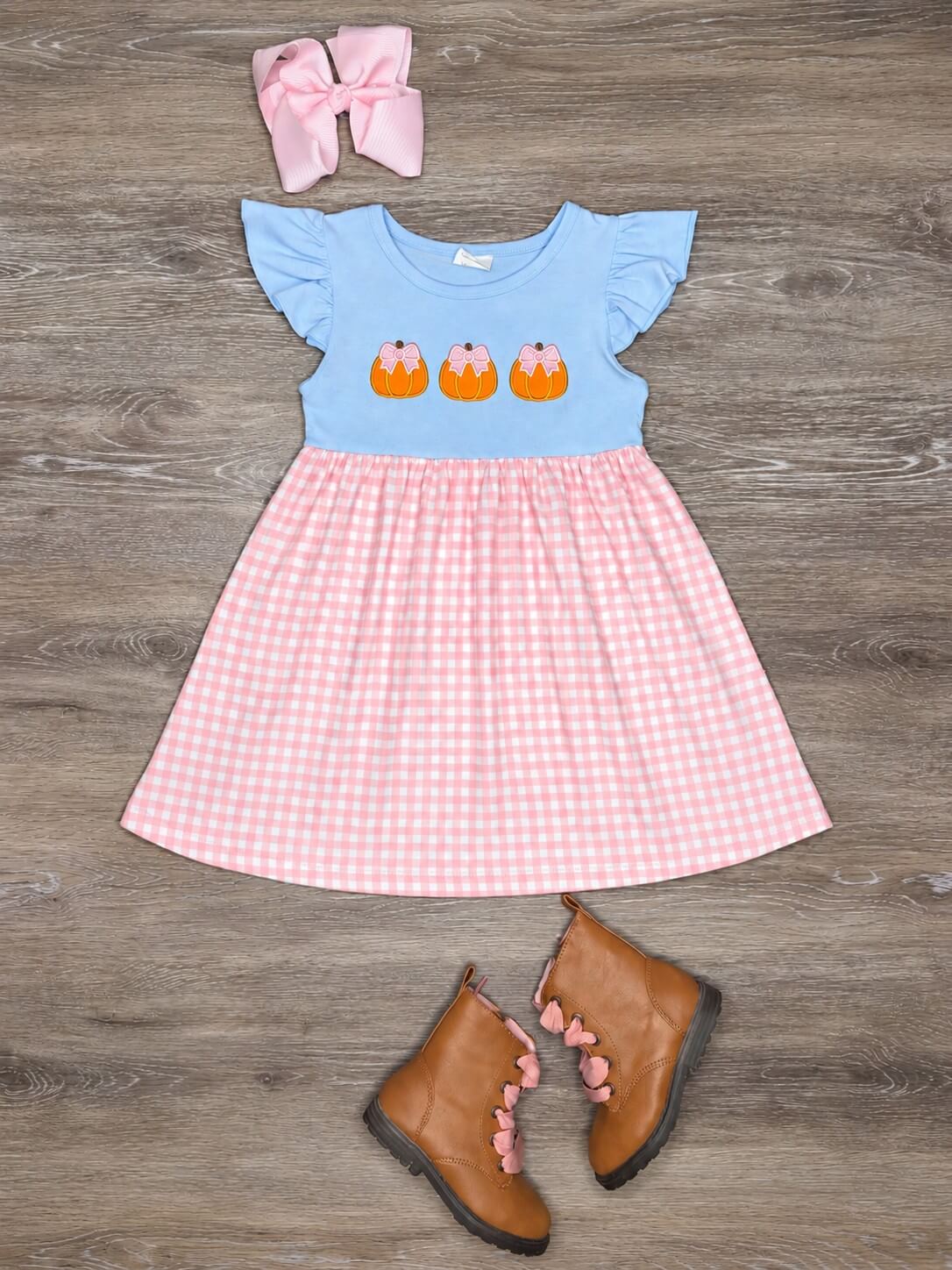Sweet Pumpkin Coquette Bow Girls Dress