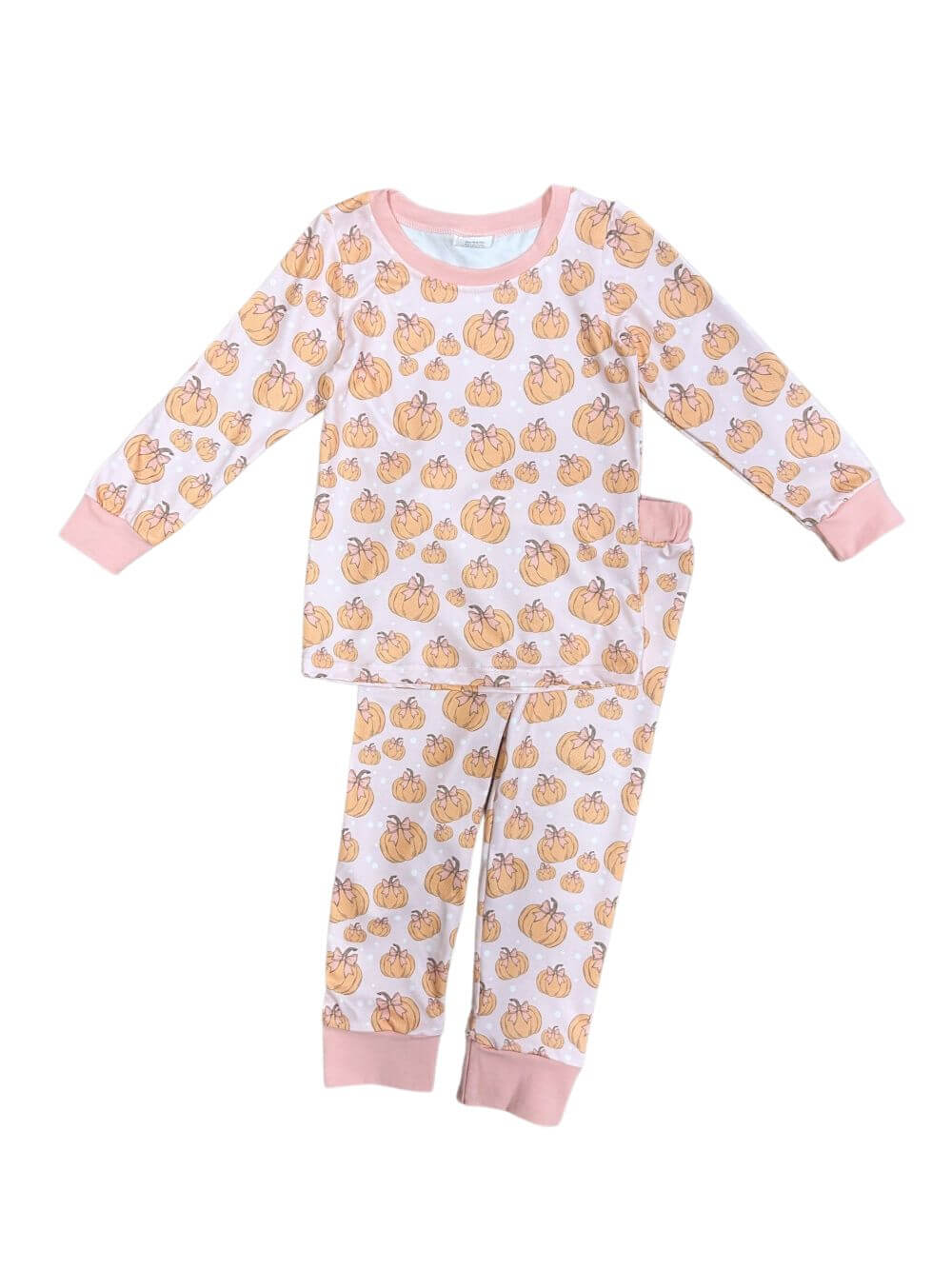 Sweet Pumpkin Dot Girls Fall Lounge Set - Sydney So Sweet
