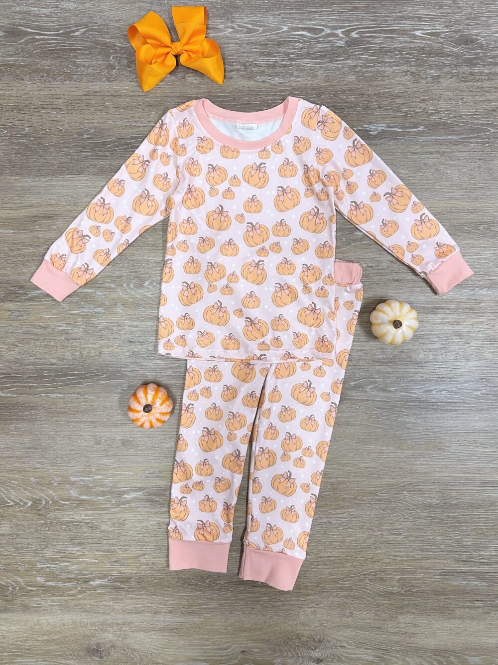 Sweet Pumpkin Dot Girls Fall Lounge Set - Sydney So Sweet
