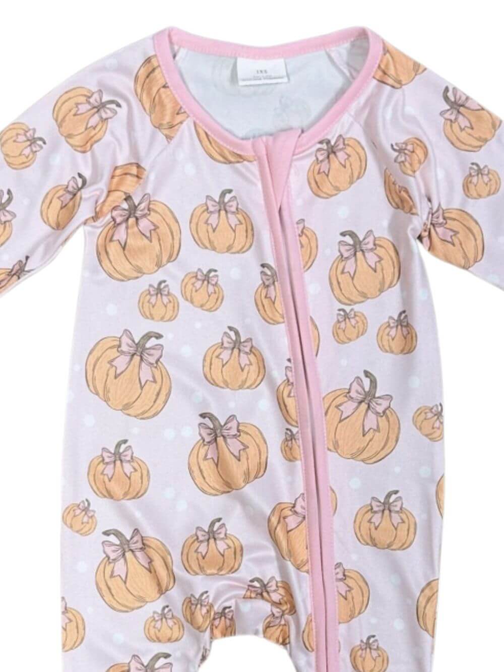 Sweet Pumpkin Dot Girls Convertible Baby Romper - Sydney So Sweet