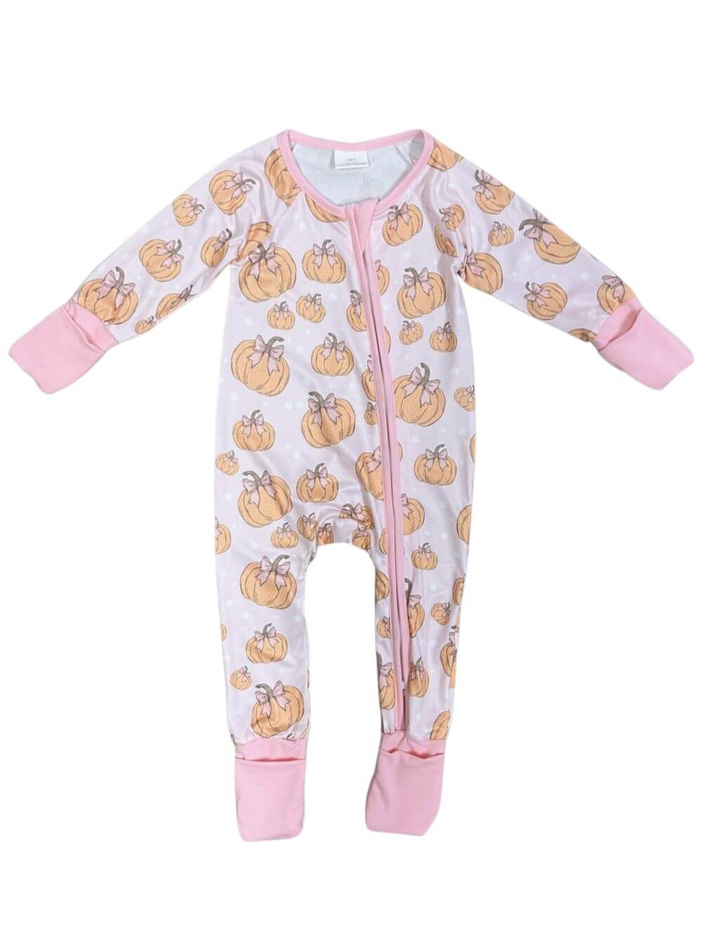Sweet Pumpkin Dot Girls Convertible Baby Romper - Sydney So Sweet
