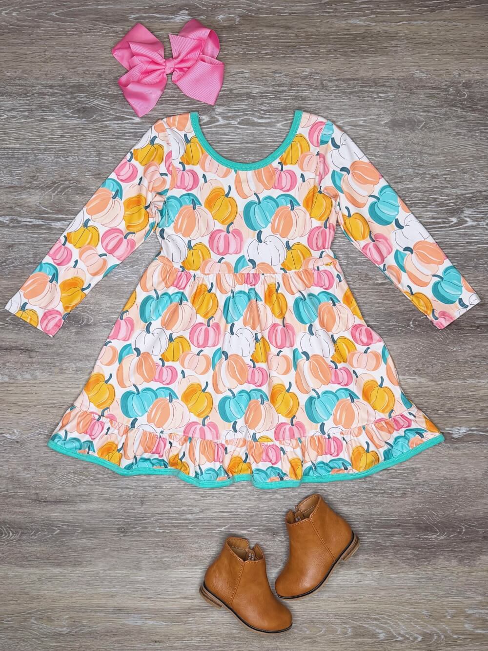 Sweet Pumpkin Patch Girls Twirl Dress