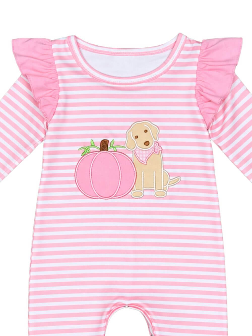 Sweet Pumpkin Pink Stripe Baby Romper