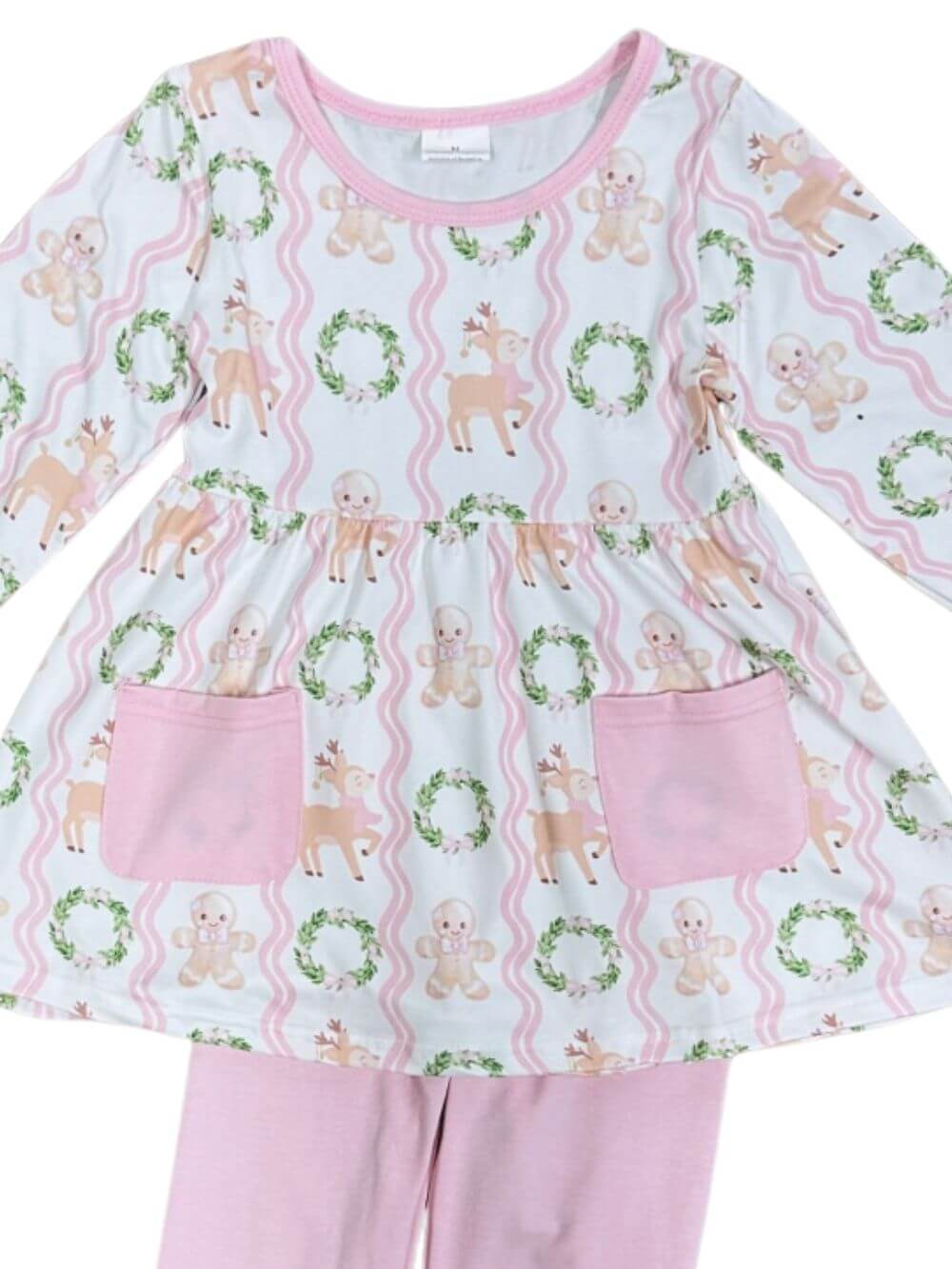 Sweet Reindeer & Wreaths Girls Holiday Set - Sydney So Sweet