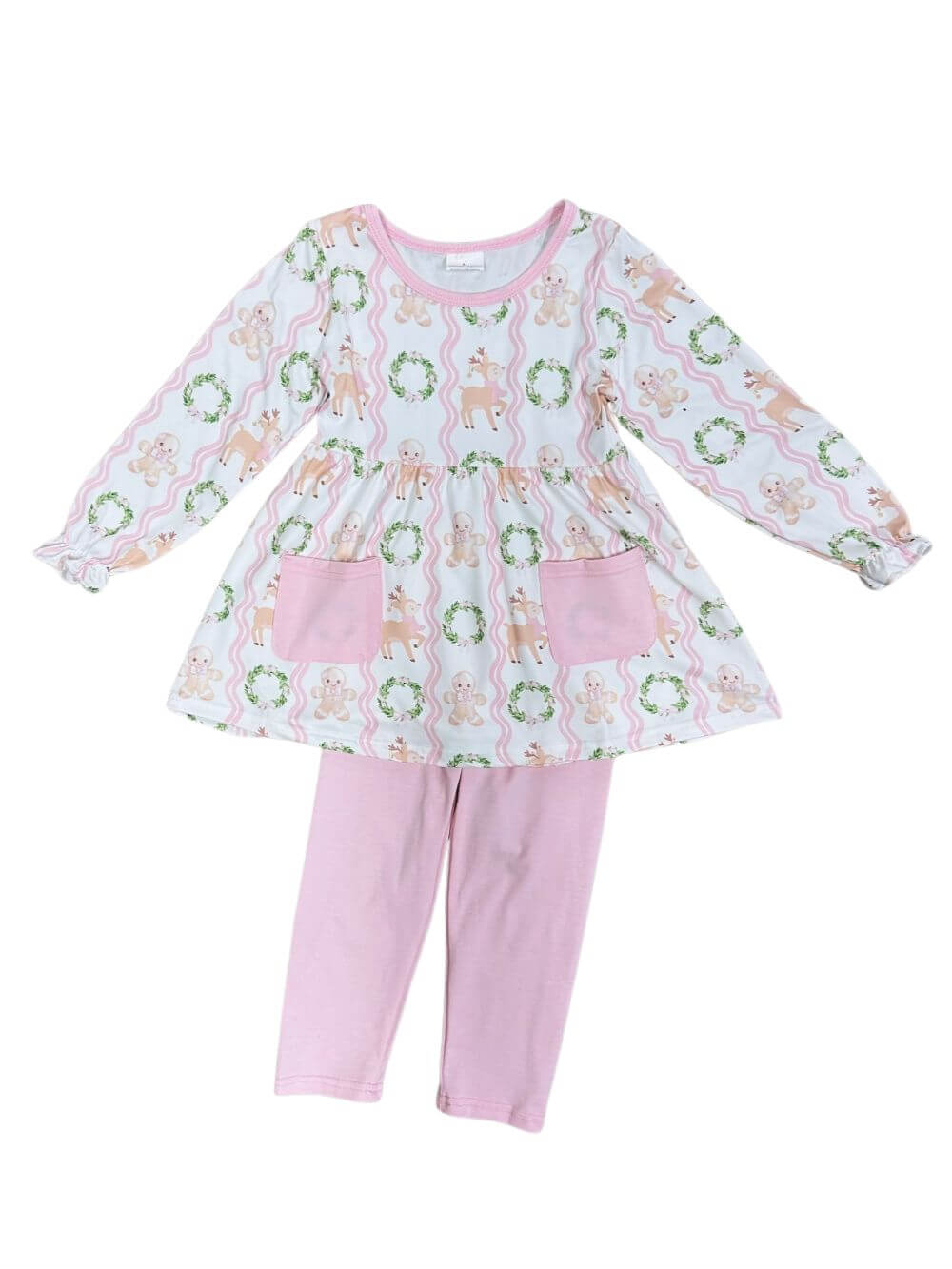 Sweet Reindeer & Wreaths Girls Holiday Set - Sydney So Sweet