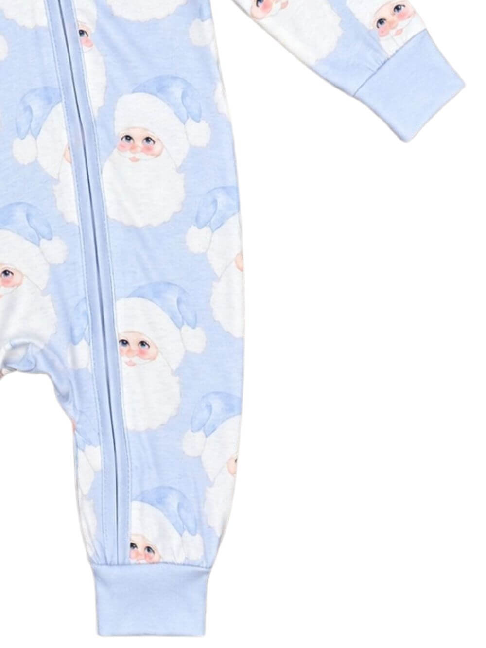 Sweet Santa Blue Boys Zip Up Baby Romper