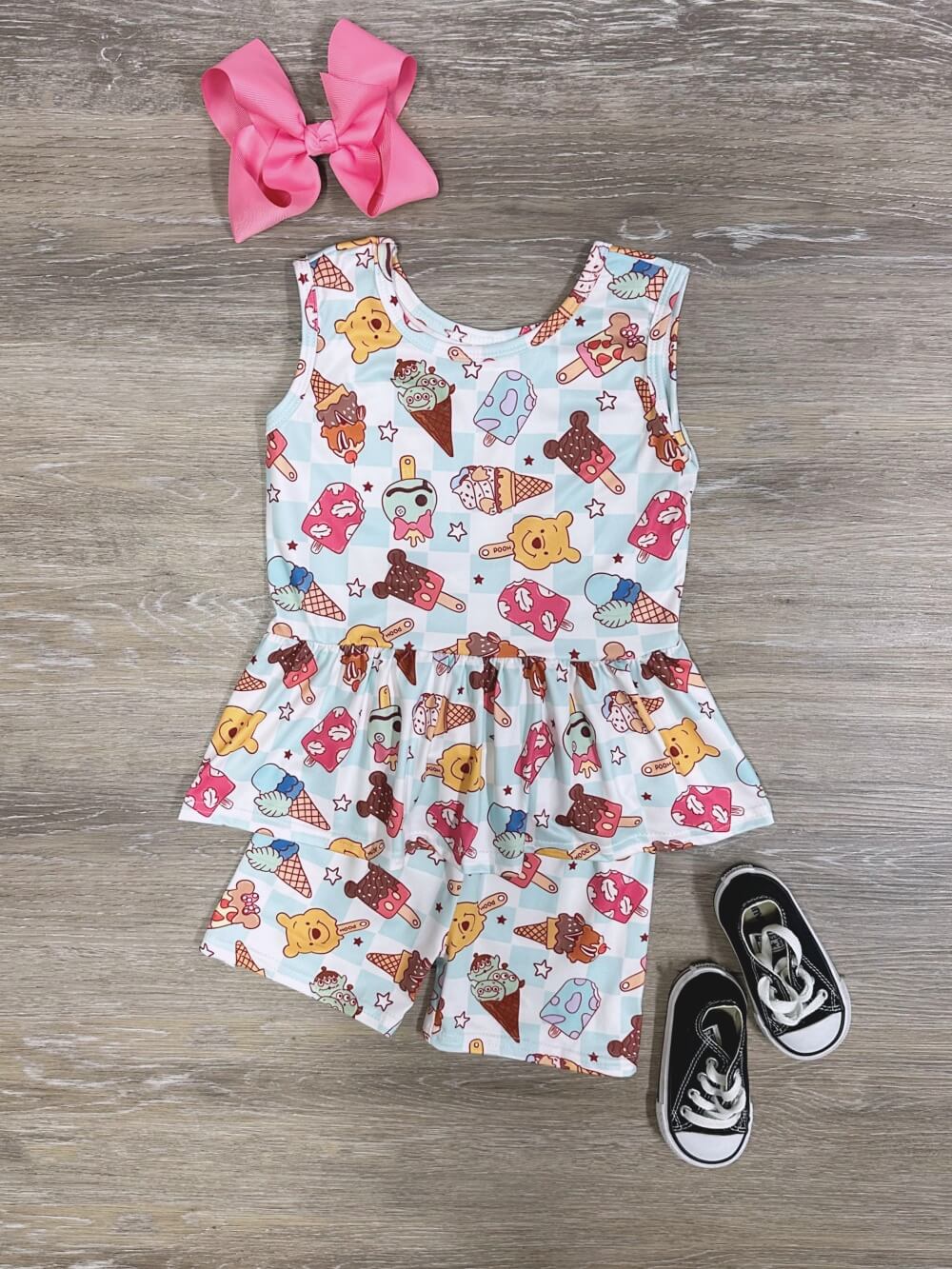 Sweet Scoops & Honey Bears Girls Shorts Outfit
