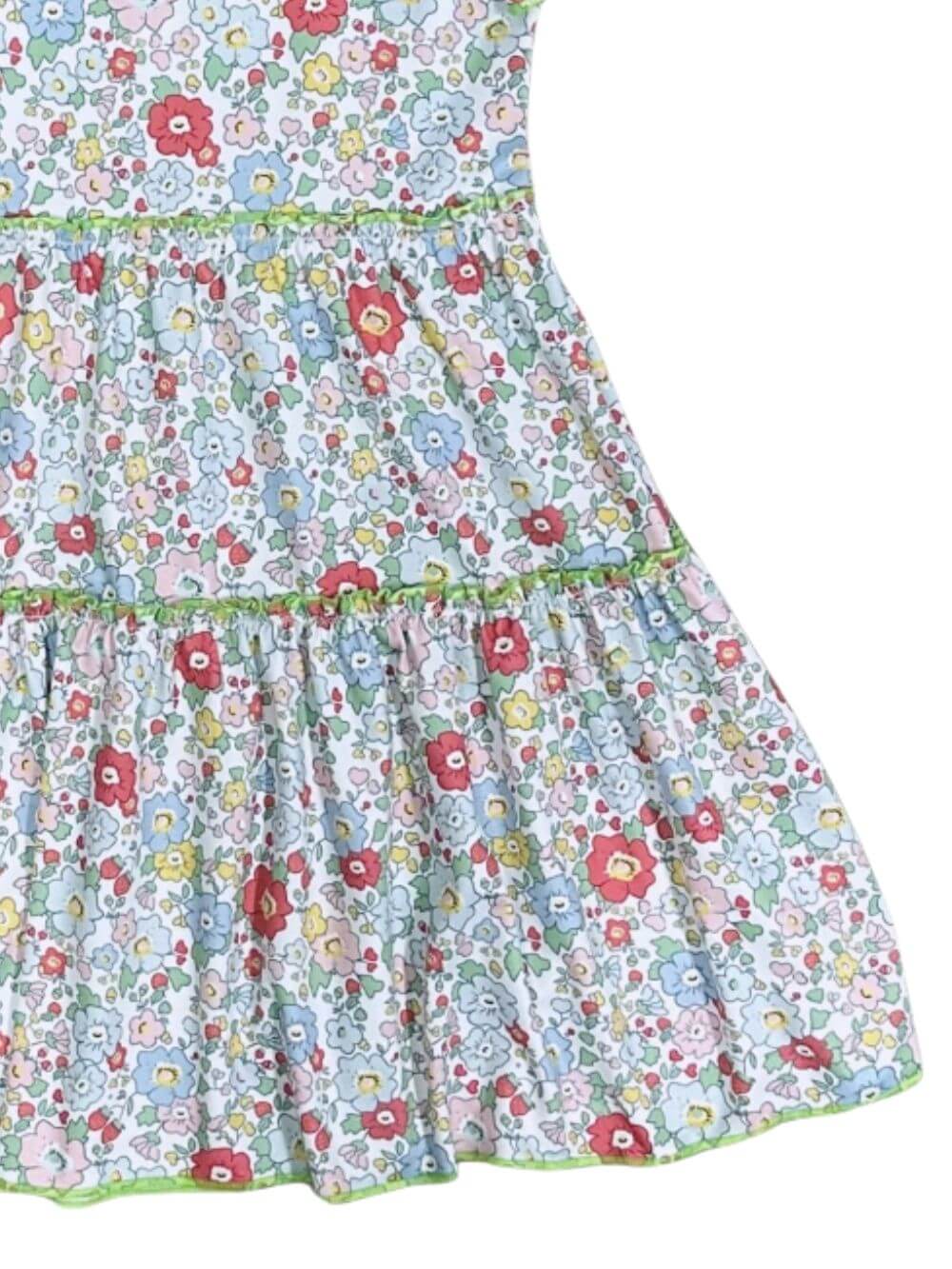 Sweet Spring Petals Flutter Sleeve Tiered Girls Dress