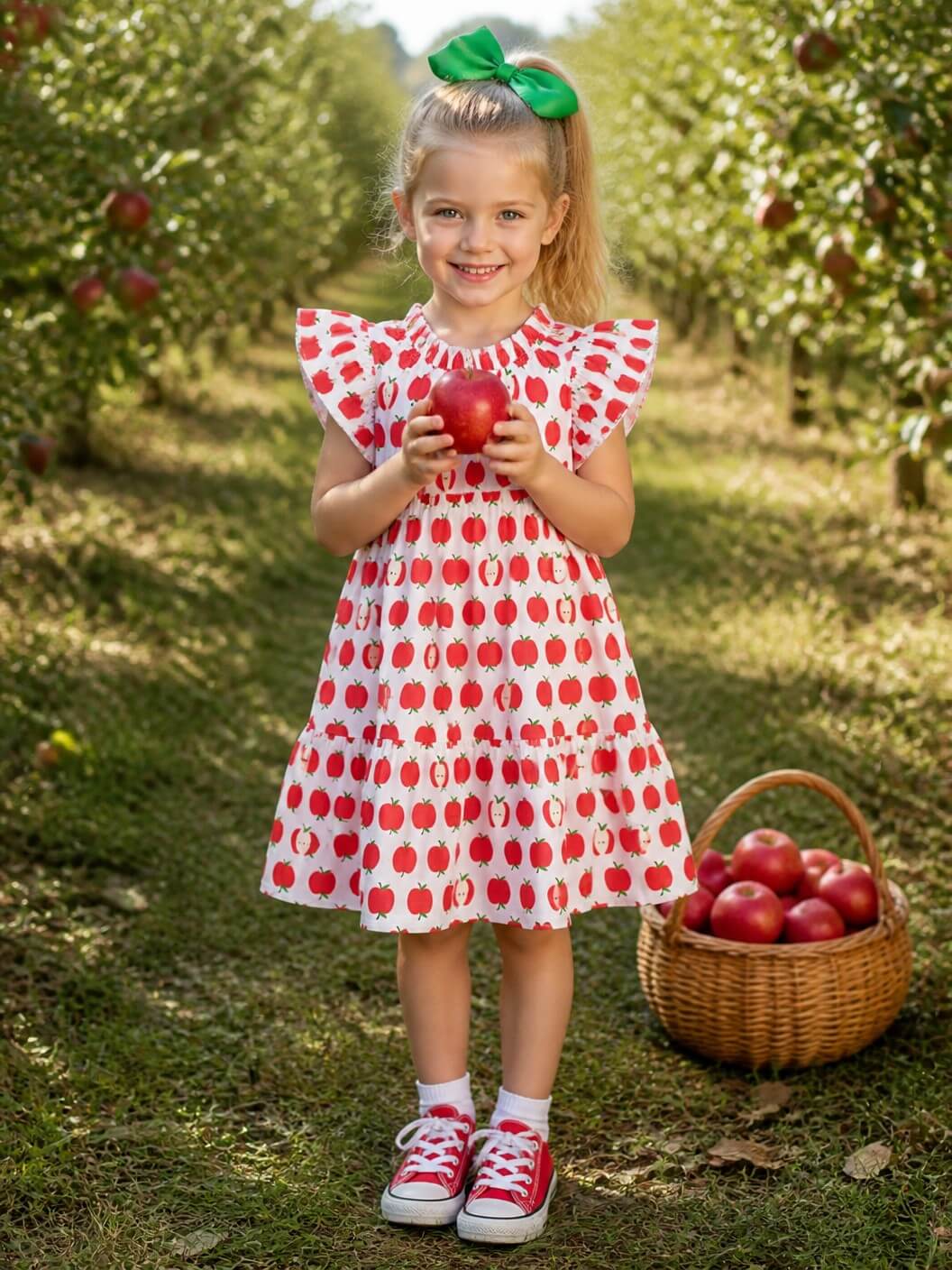 Sweet Apple Days Girls Tiered Dress