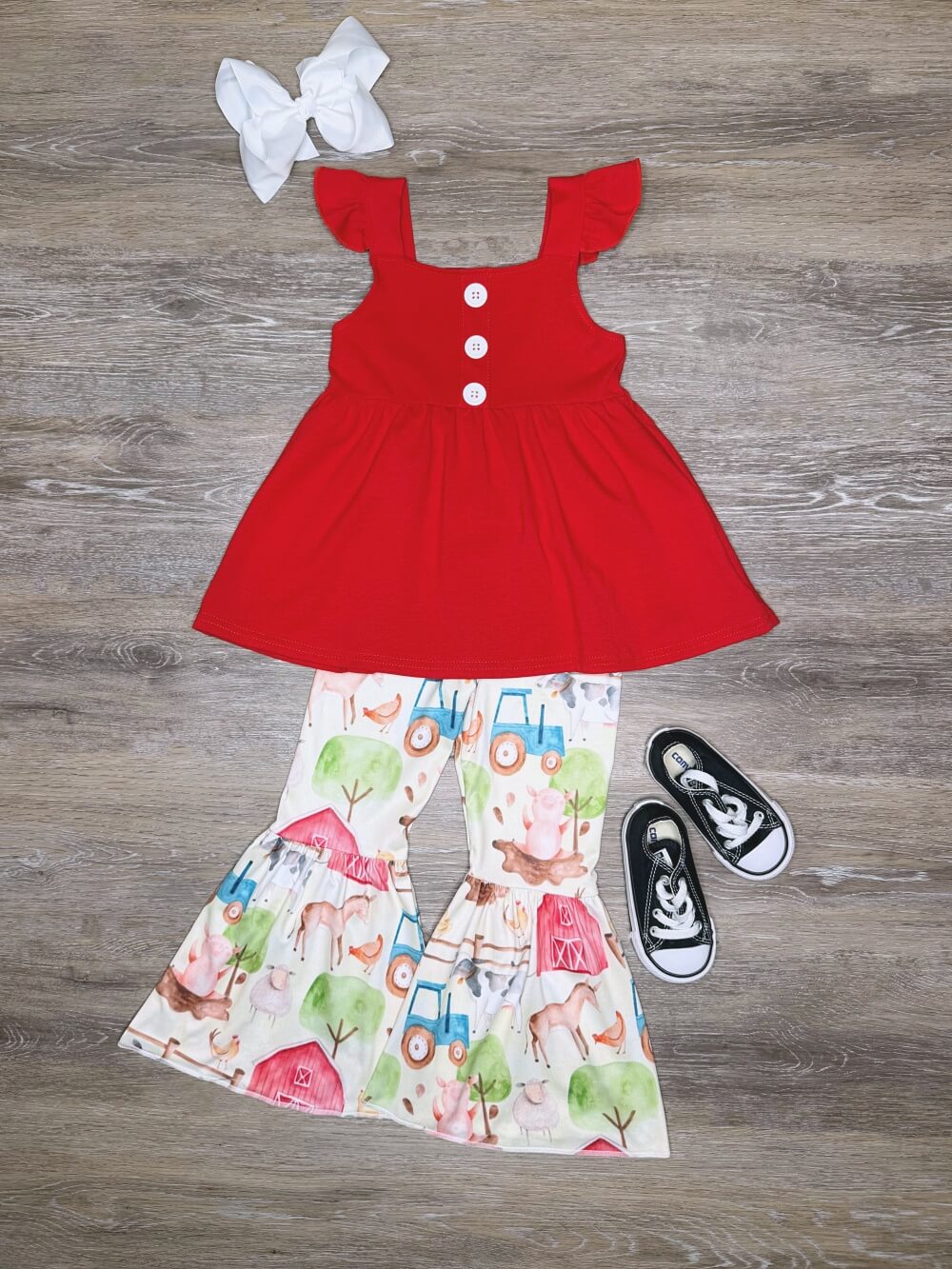 Sweet Farm Days Girls Bell Bottoms Outfit