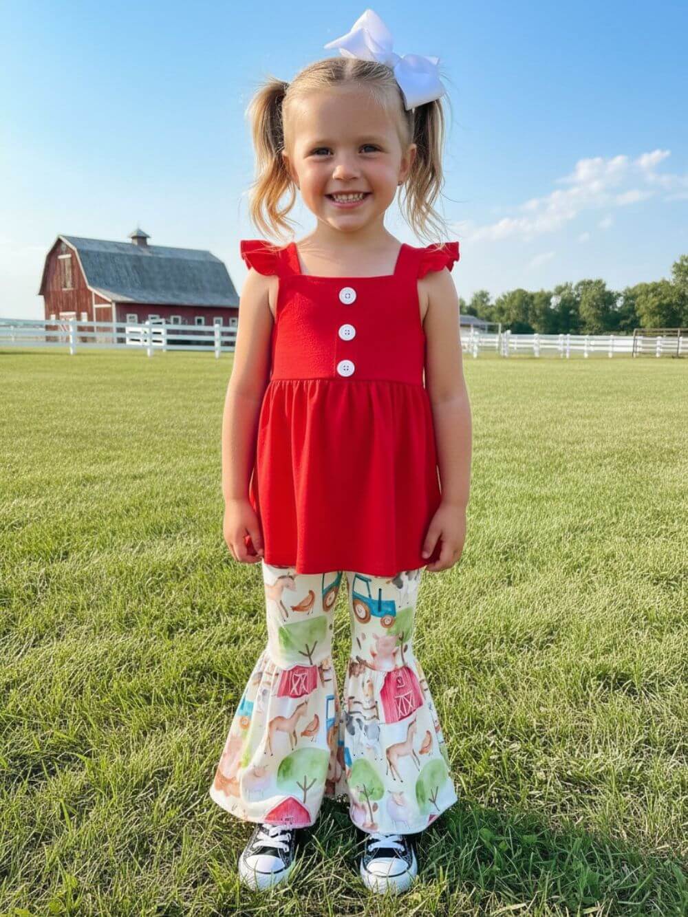 Sweet Farm Days Girls Bell Bottoms Outfit