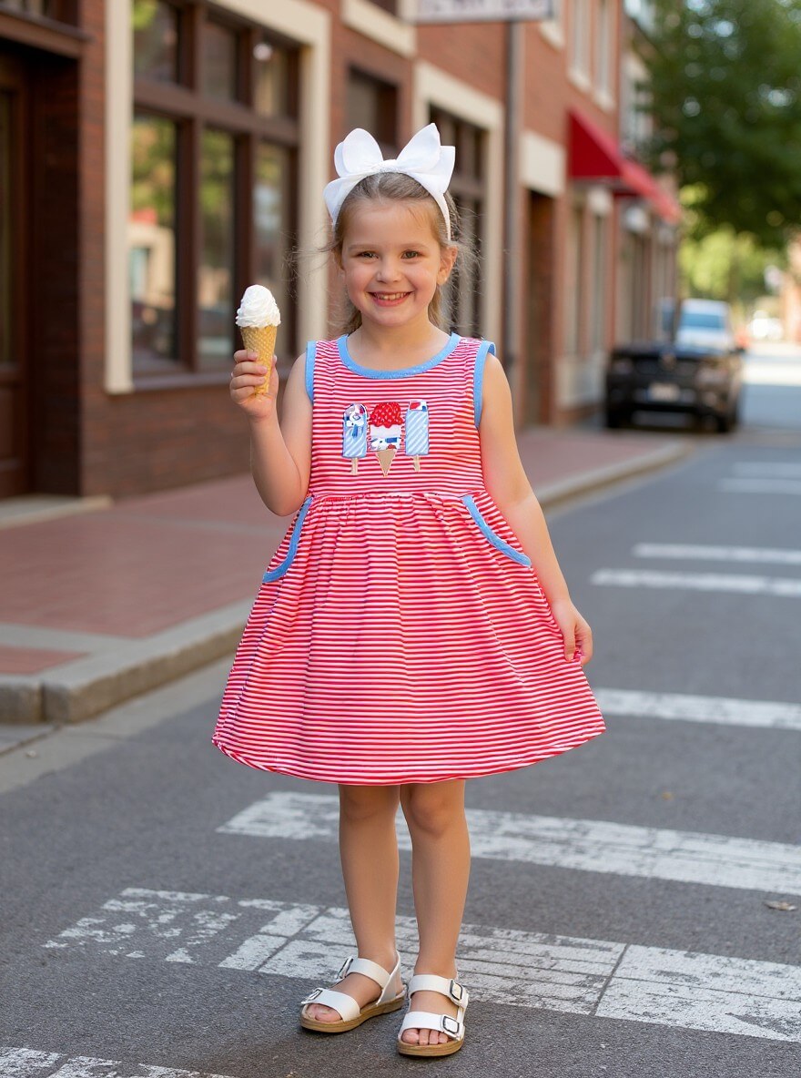 Sweet Summer Ice Cream Girls Dress