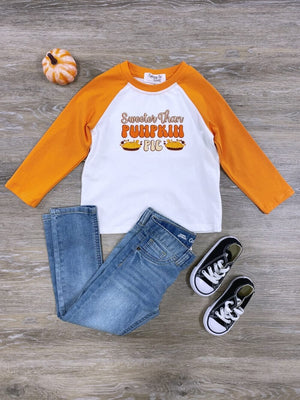 Sweeter Than Pumpkin Pie Long Sleeve Raglan T-Shirt - Sydney So Sweet