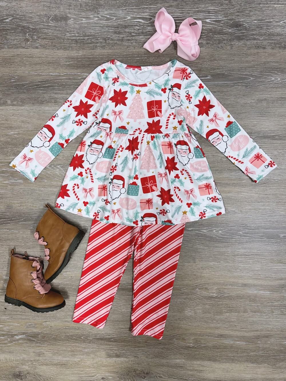 Sweets and Stripes Girls Holiday Things Christmas Outfit - Sydney So Sweet