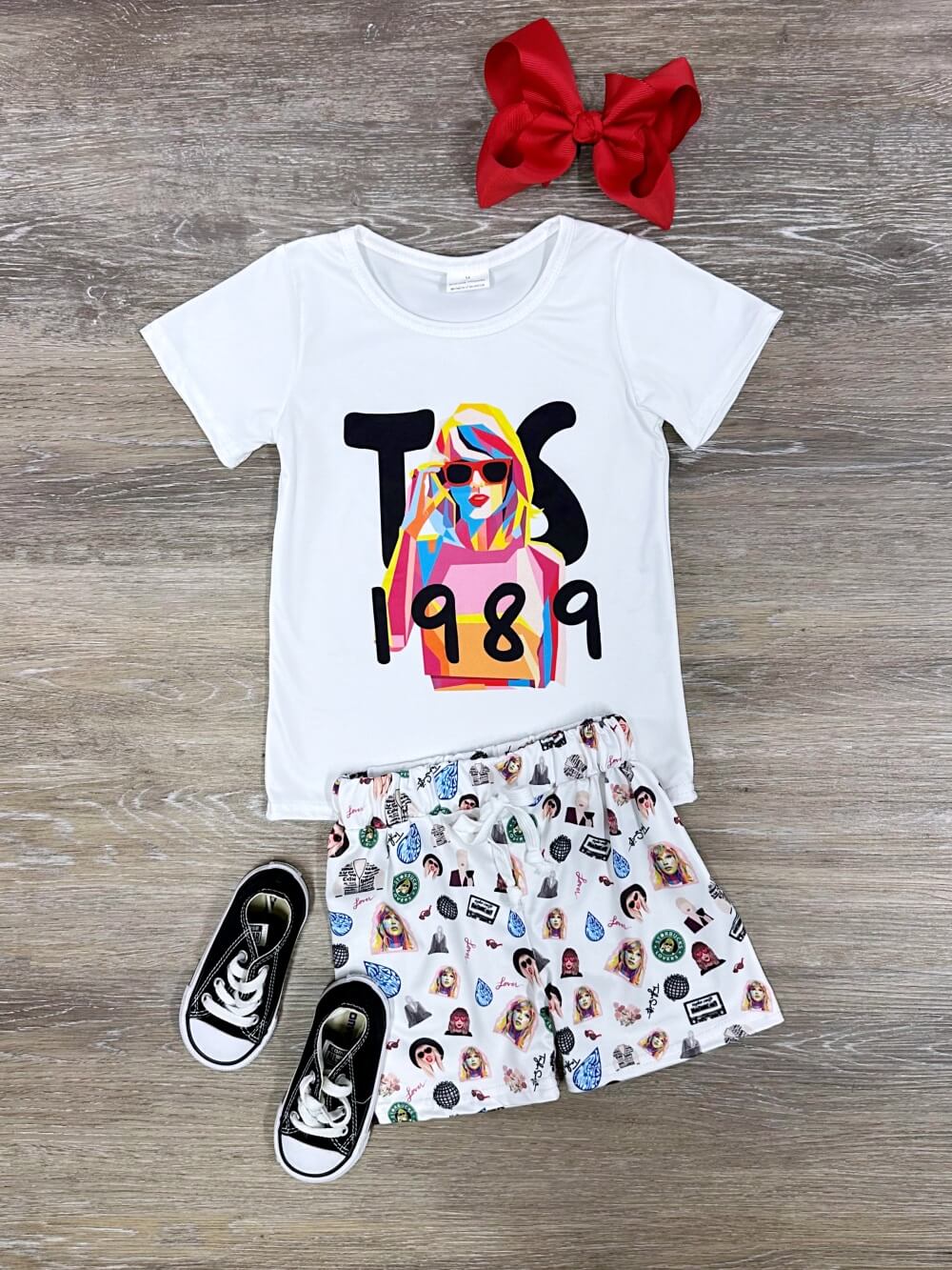 TS 1989 Girls 2 Piece Colorful Shorts Outfit