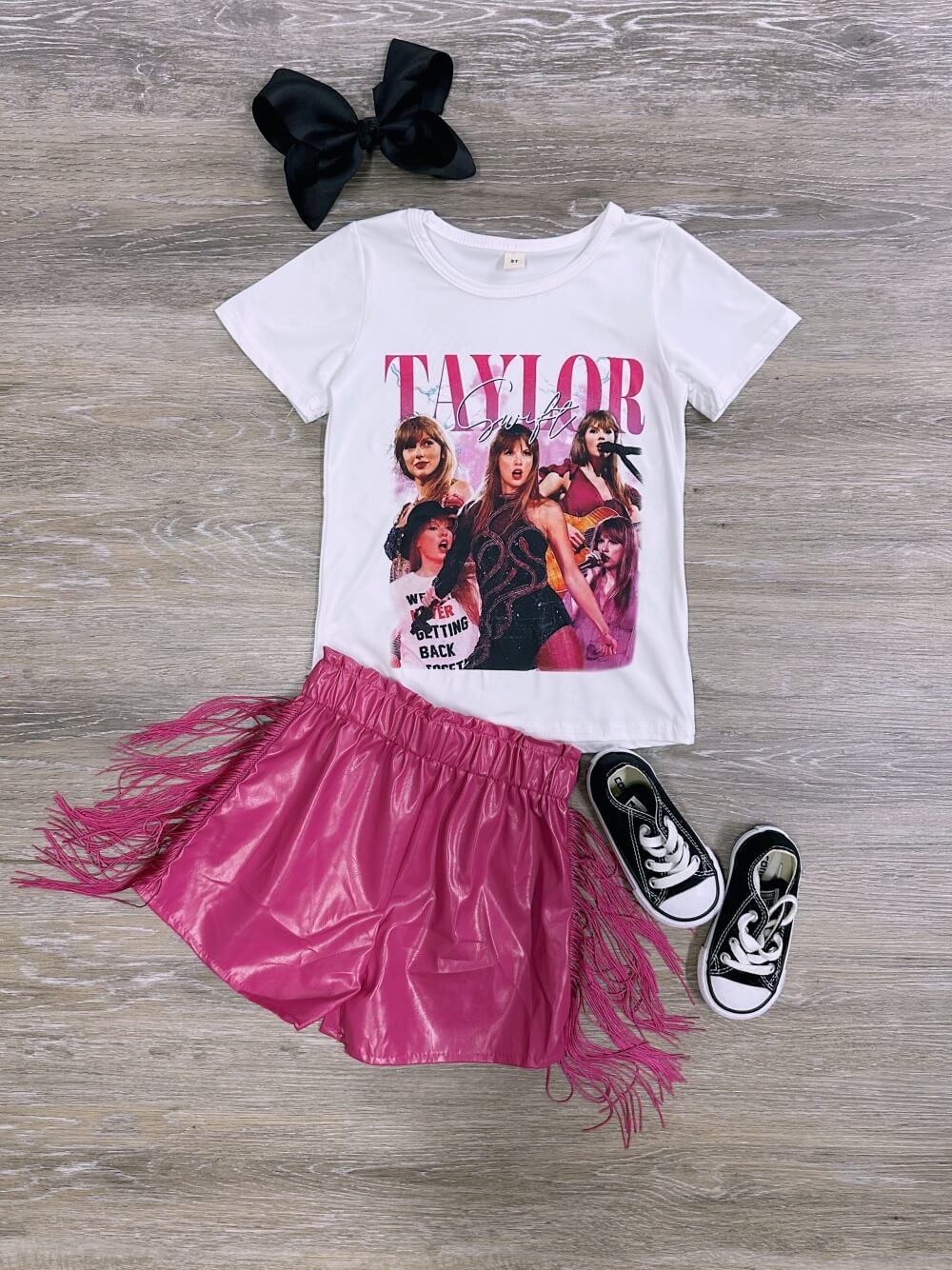 TS Nation Hot Pink Fringe Shorts Girls Concert Outfit - Sydney So Sweet