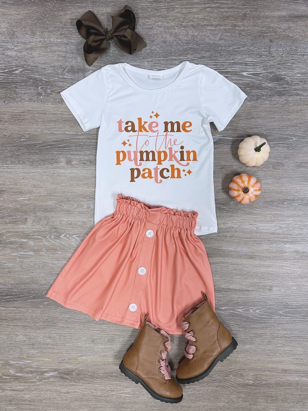 Take Me to the Pumpkin Patch Girls Fall Skirt Set - Sydney So Sweet