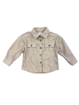 Tan Girls Corded Button Down Top - Sydney So Sweet