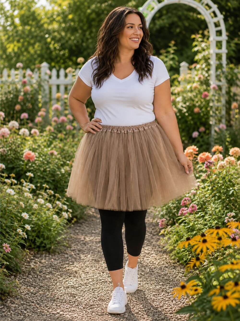 Taupe Plus Size Adult Tutu Skirt - Women's Plus Size 3- Layer Basic Ballet Costume Dance Tutus