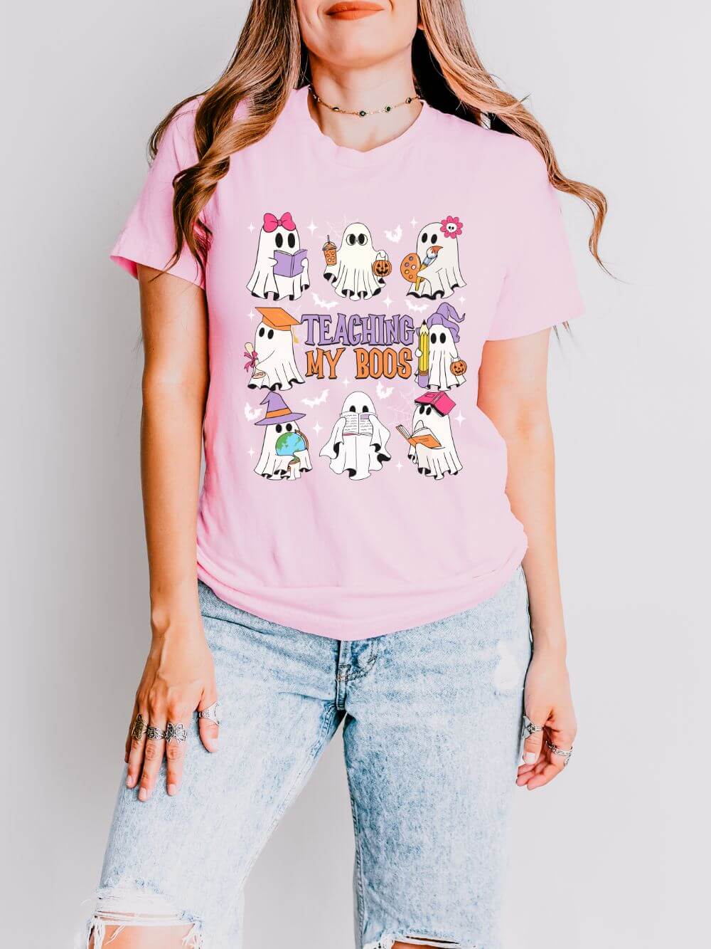 Teaching My Boos Halloween Tee Bella + Canvas Teacher Shirt T-Shirt - Sydney So Sweet