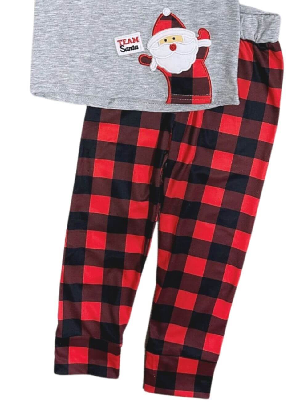 Team Santa Red Buffalo Plaid Boys Christmas Outfit - Sydney So Sweet
