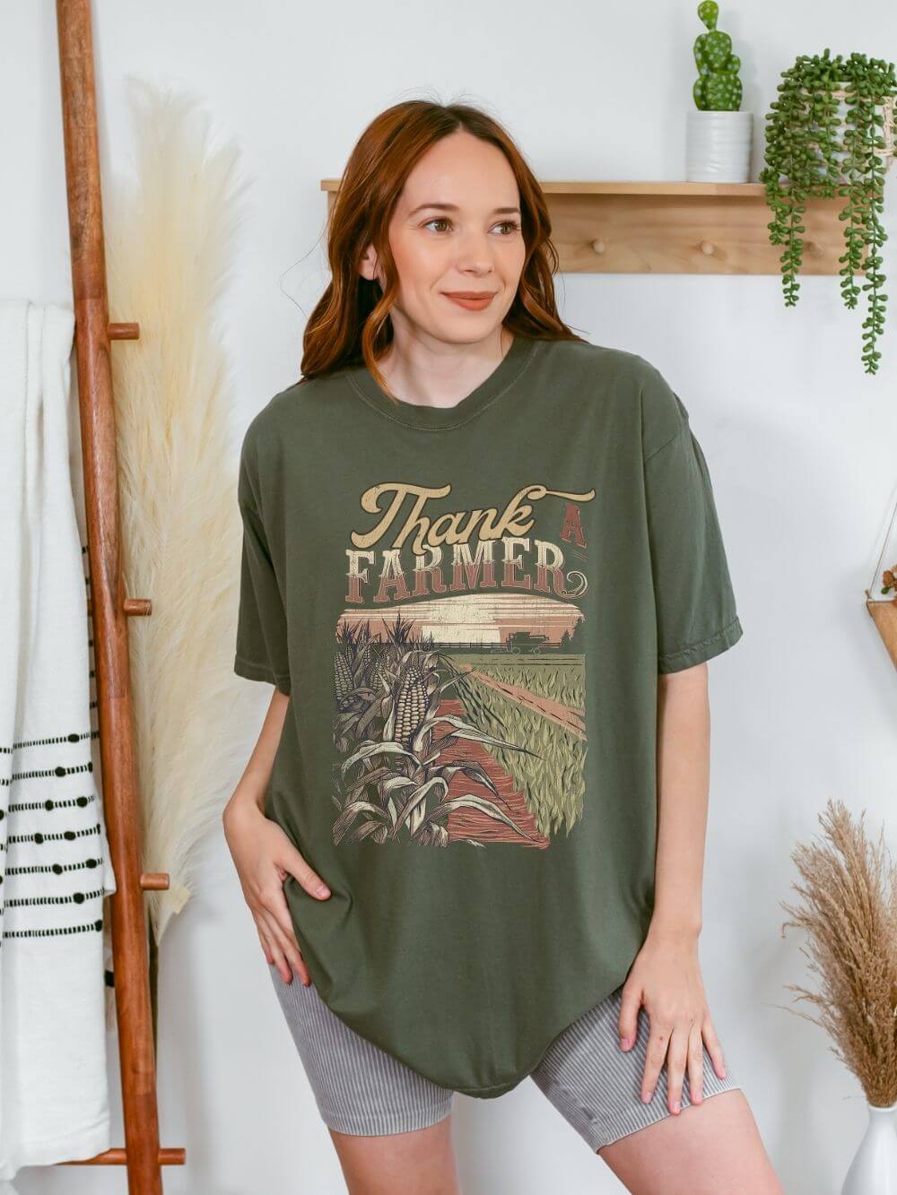 Thank a Farmer T-Shirt Rustic Harvest Vintage Tee