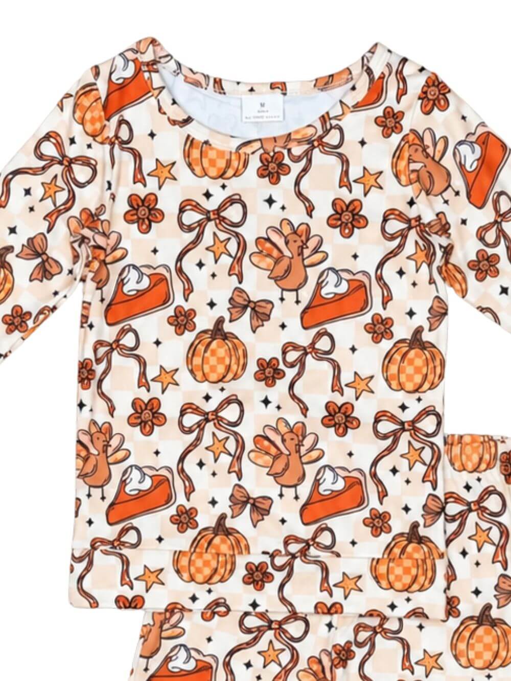 Thankful Harvest Girls Turkey Bell Bottoms Matching Set