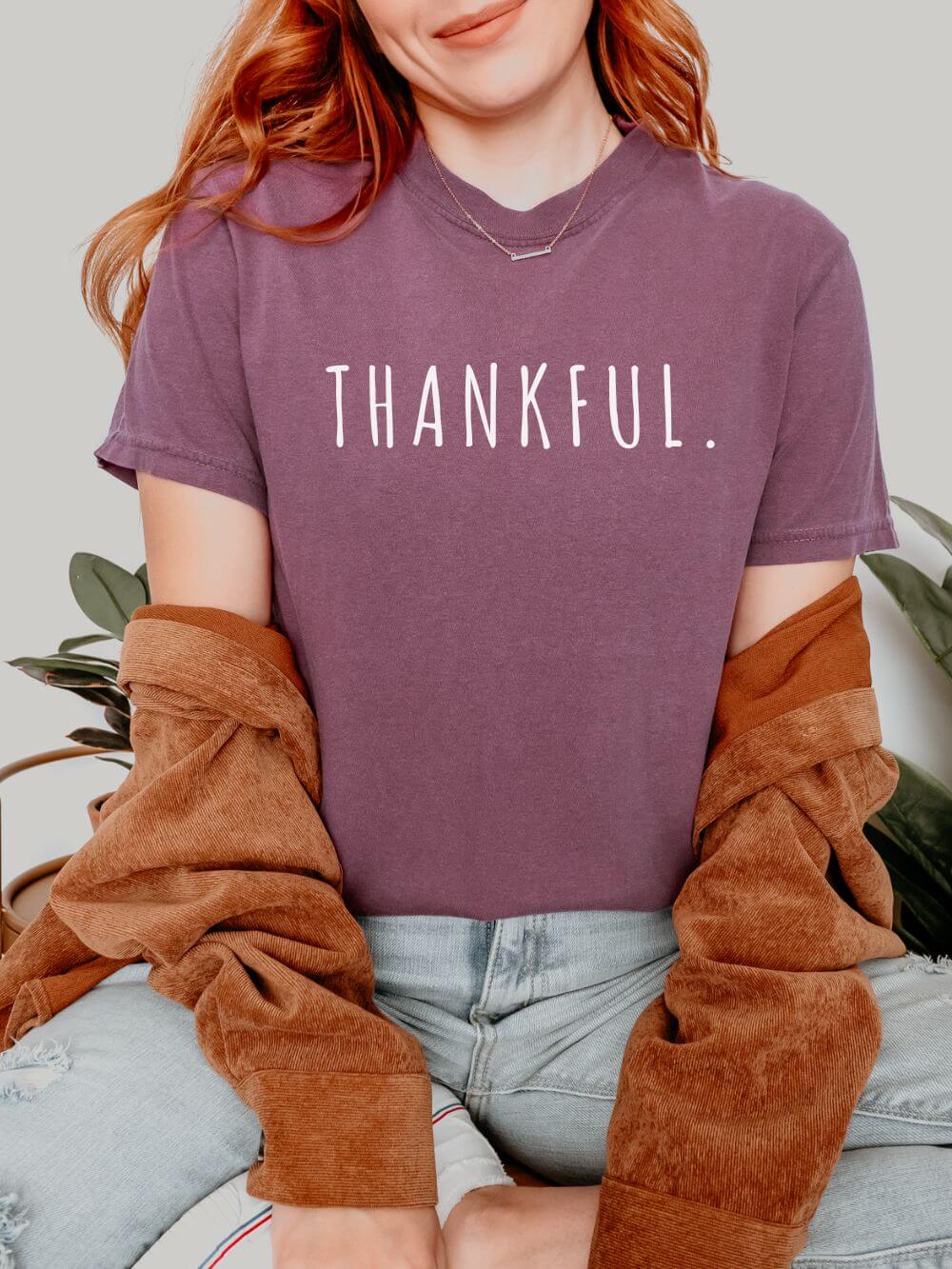 Thankful Period Holiday Tee Vintage Charm Unisex Fall Thanksgiving T-Shirt - Sydney So Sweet