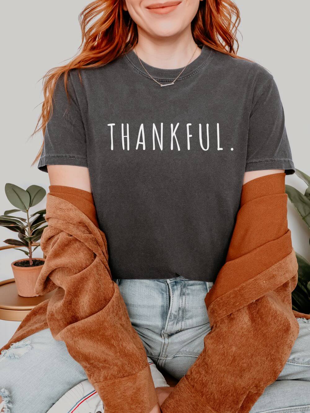 Thankful Period Holiday Tee Vintage Charm Unisex Fall Thanksgiving T-Shirt - Sydney So Sweet
