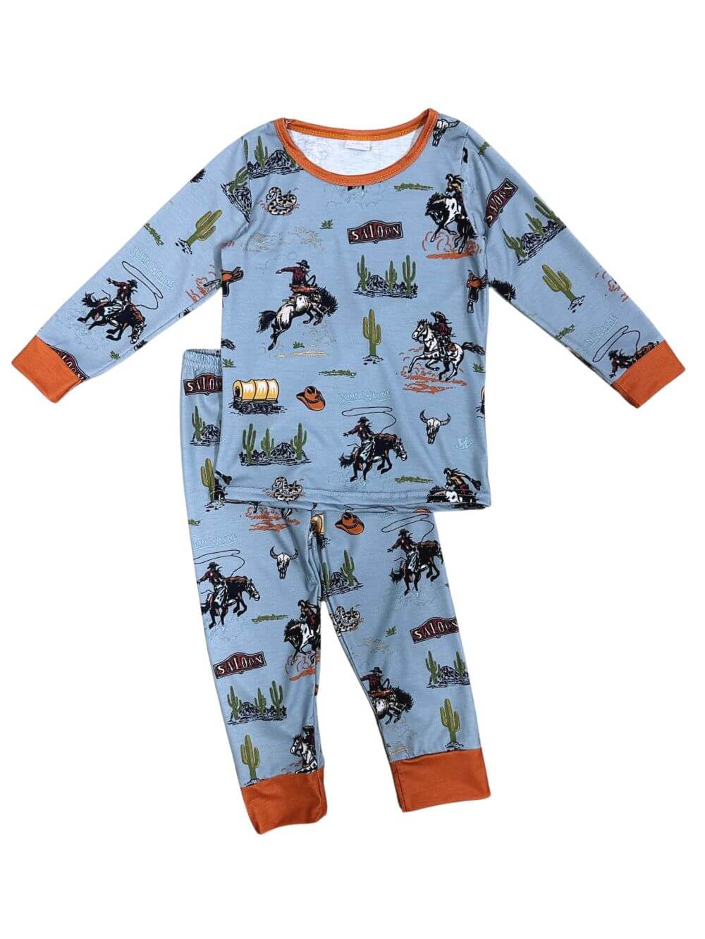 The Cowboy Life Boys Blue & Orange Long Sleeve Pajamas - Sydney So Sweet