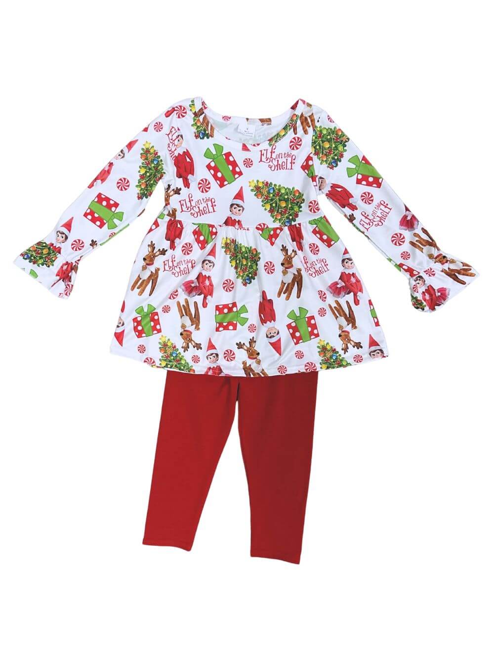 The Nice List Elf on the Shelf Girls Leggings Outfit - Sydney So Sweet